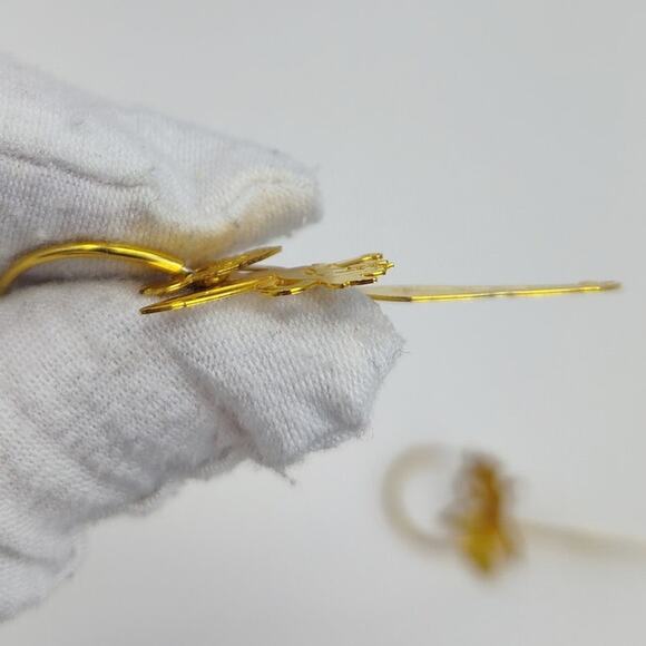 Disney Signed Gold Tone Tinkerbell Dangle Earrings - Picture 7 of 11